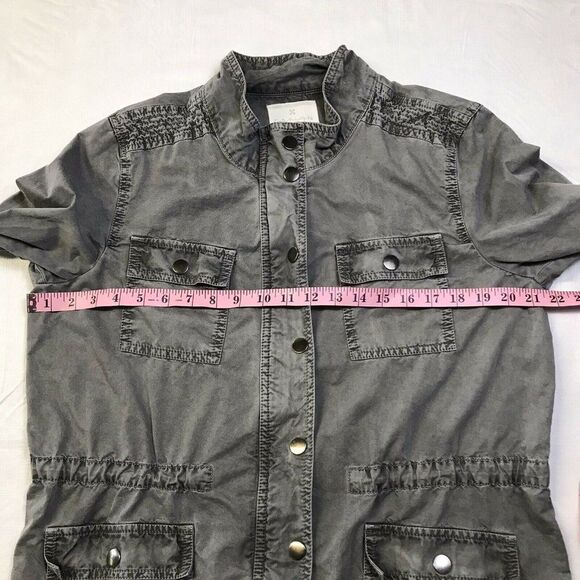 CASLON Women’s Utility Jacket Gray Wash 4 Pockets Casual Long Sleeve Siz… - Picture 8 of 14
